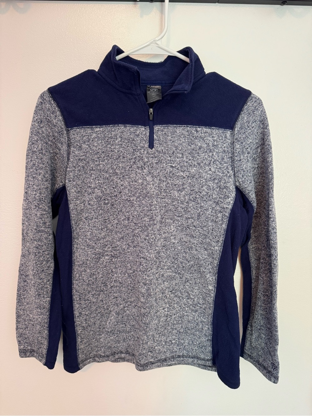 Champion Two-Tone Navy and Heather Gray Quarter-Zip Pullover size youth L